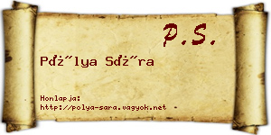 Pólya Sára névjegykártya