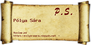 Pólya Sára névjegykártya