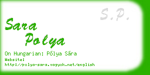sara polya business card